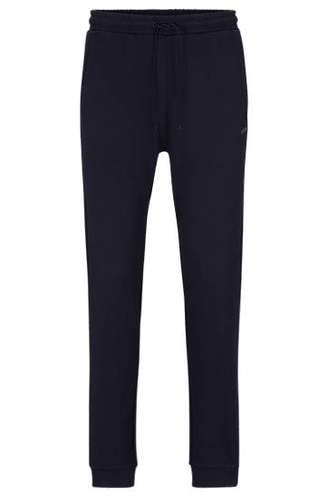 Cotton tracksuit bottoms with curved logo, Hugo boss