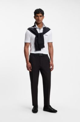 Active Paddy regular-fit polo shirt in quick-dry stretch piqu&eacute;       , White