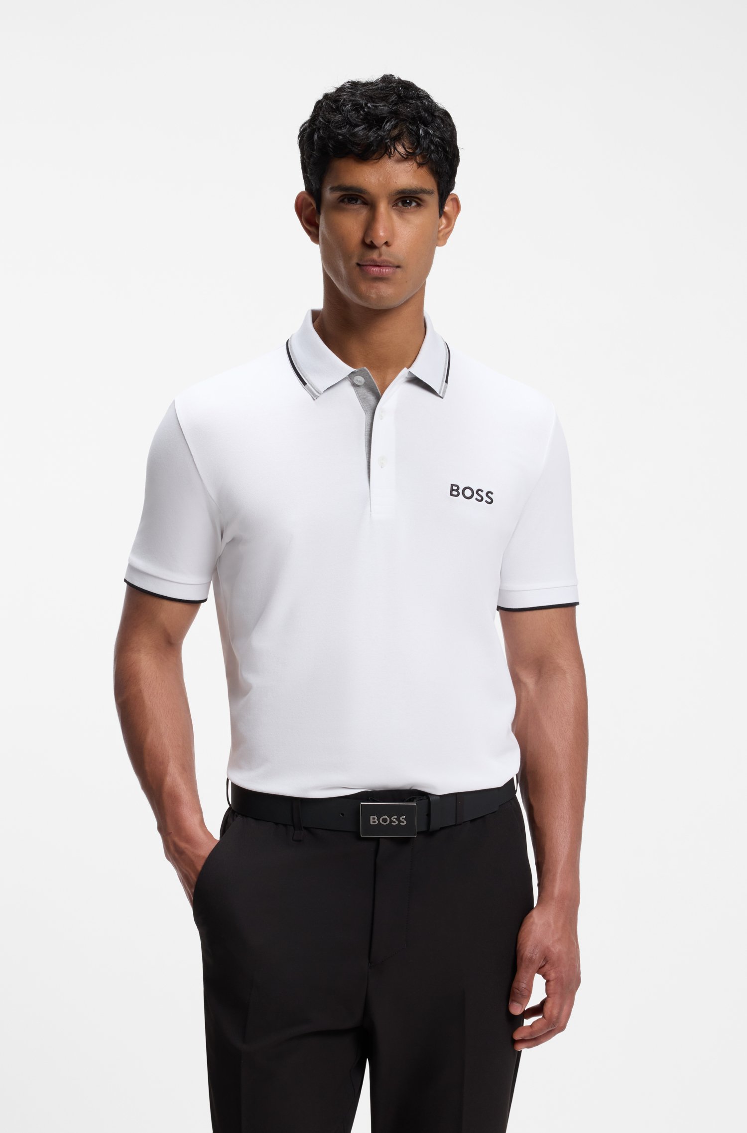 Boss Active Paddy regular-fit polo shirt in quick-dry stretch piqué pikéer herr – bild 2