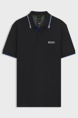 Active Paddy regular-fit polo shirt in quick-dry stretch piqu&eacute;       , Dark Blue