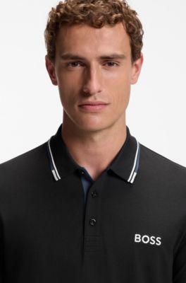 Active Paddy regular-fit polo shirt in quick-dry stretch piqu&eacute;       , Dark Blue