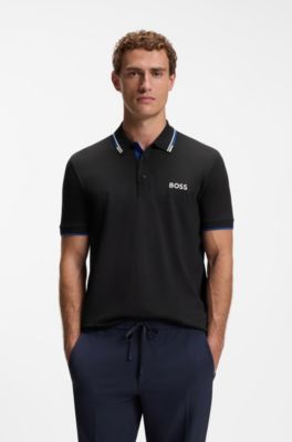 Active Paddy regular-fit polo shirt in quick-dry stretch piqu&eacute;       , Dark Blue