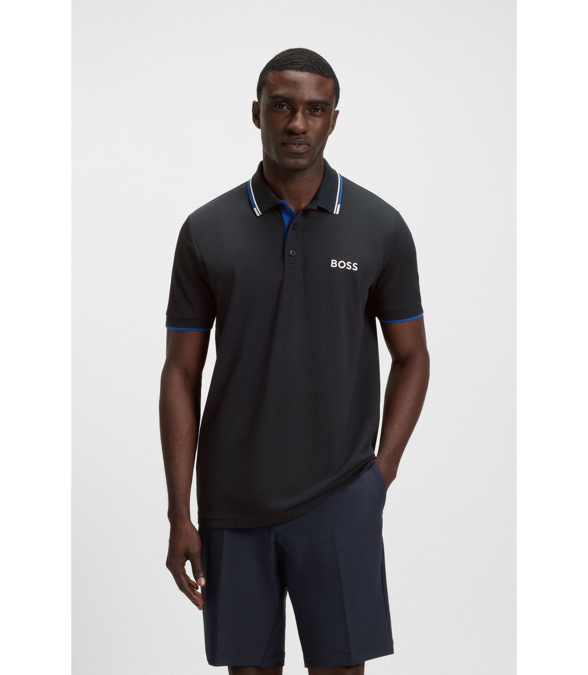 Active Paddy Regular-Fit Poloshirt aus schnell trocknendem Stretch-Piqué      