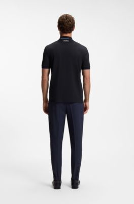 Active Paddy regular-fit polo shirt in quick-dry stretch piqu&eacute;       , Dark Blue
