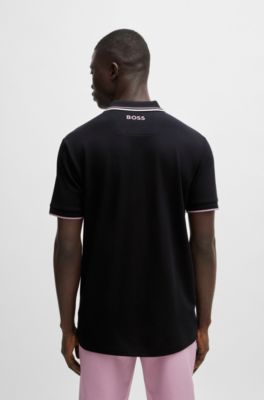 BOSS -   Colour Block Polo Shirt Short Set - Lime