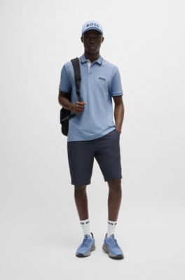 BOSS -   Colour Block Polo Shirt Short Set - Tan main image 1