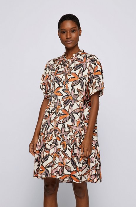 Tunic-style relaxed-fit dress with seasonal print, Patterned