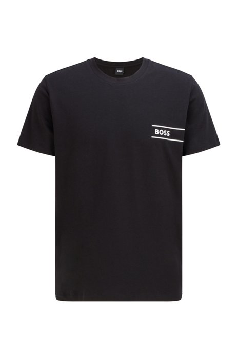 Underwear T-shirt in cotton jersey with logo print, Black