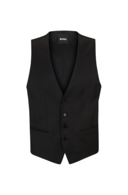 BOSS - Single-breasted waistcoat virgin-wool serge