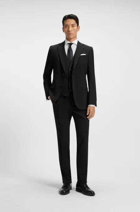 Slim-fit waistcoat in virgin-wool serge