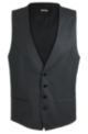 Slim-Fit Weste aus Schurwoll-Serge, Dunkelgrau