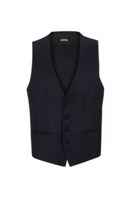 BOSS - gilet een van scheerwol