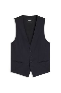 BOSS ONE Gilet slim fit in serge di lana vergine