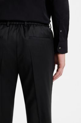 BOSS ONE Slim-Fit Hose aus Schurwoll-Serge, Schwarz