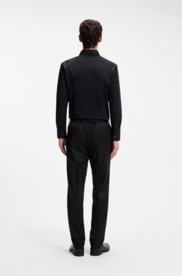 Boss ONE Slim-fit trousers in virgin-wool serge kostymbyxor herr – bild 2