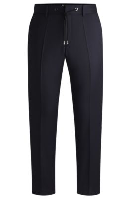 BOSS - Slim-fit trousers in virgin-wool serge