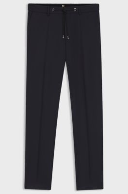 Slim-Fit Hose aus Schurwoll-Serge, Dunkelblau