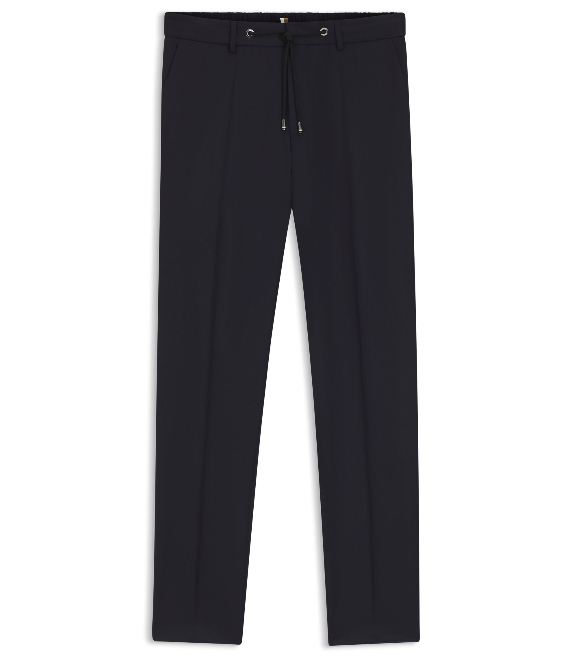 BOSS Slim-fit trousers in virgin-wool serge Dark Blue