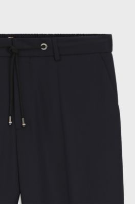 Slim-Fit Hose aus Schurwoll-Serge, Dunkelblau