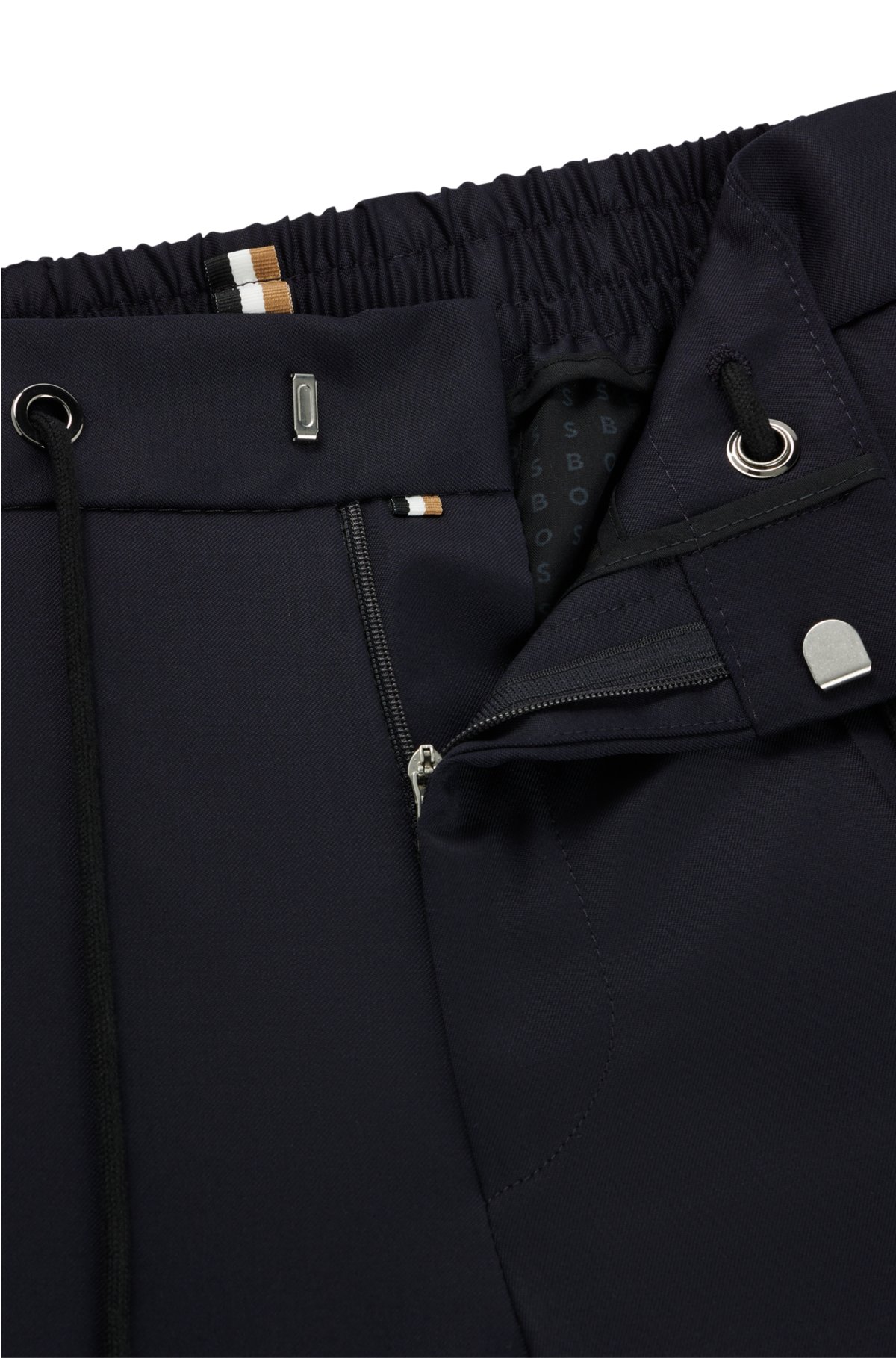 BOSS - Slim-Fit Hose aus Schurwolle mit Tunnelzugbund | Jerseyhosen