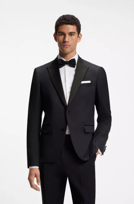 Slim-fit virgin-wool tuxedo jacket