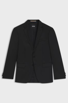 BOSS ONE - Veste de costume Slim en serg&eacute; de laine vierge, Noir