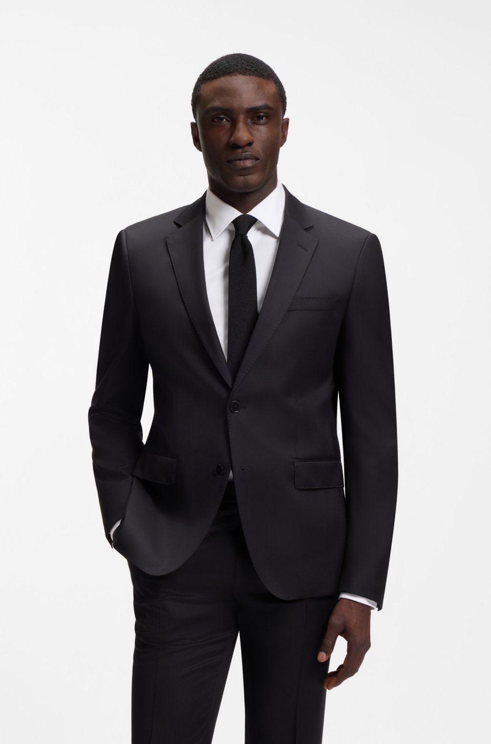 ONE Slim-fit suit jacket in virgin-wool serge