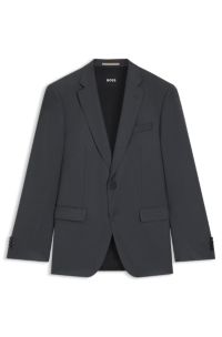 BOSS ONE Giacca slim fit in serge di lana vergine, Grigio scuro