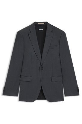 Slim-fit suit jacket in virgin-wool serge
