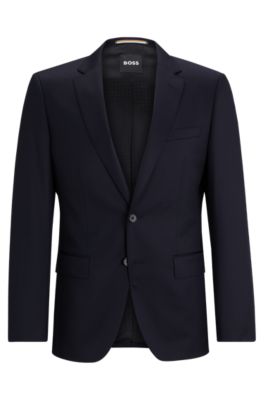 BOSS - Slim-fit jacket in virgin-wool serge