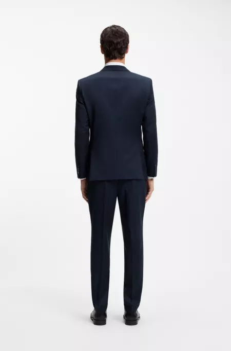 Slim-fit suit jacket in virgin-wool serge