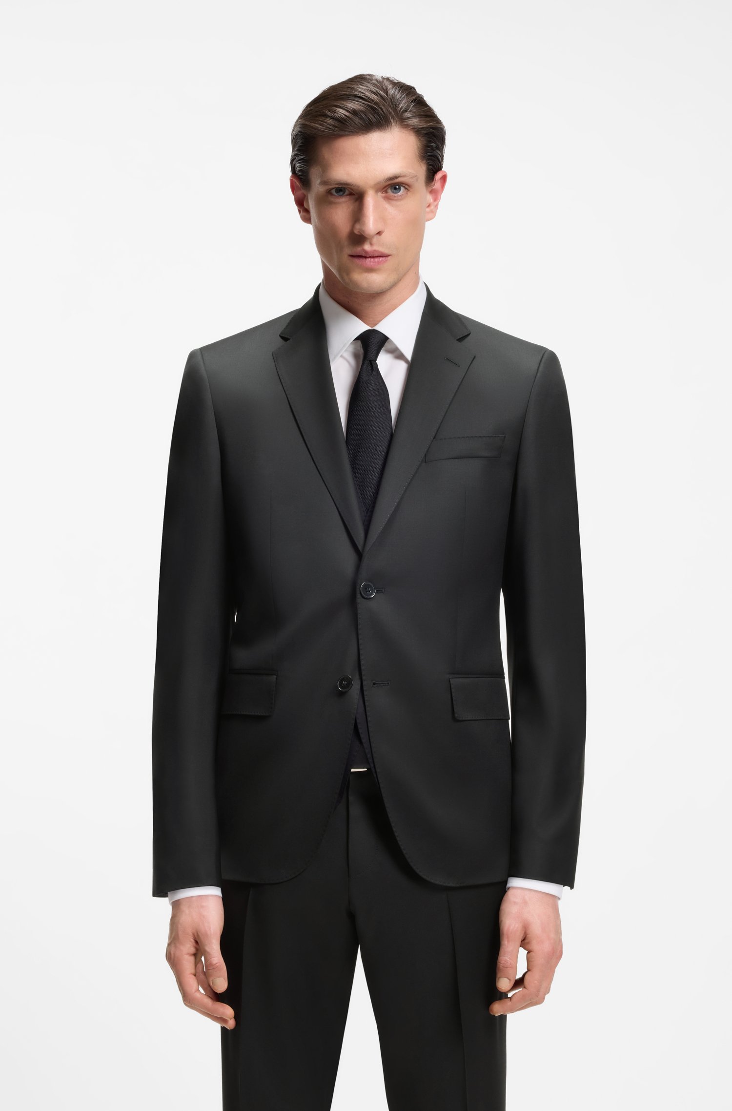 Boss ONE Regular-fit suit jacket in virgin-wool serge kavajer & blazers herr