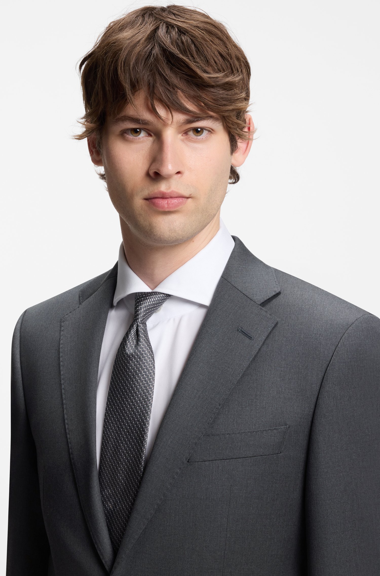 Boss ONE Regular-fit suit jacket in virgin-wool serge kavajer & blazers herr – bild 3