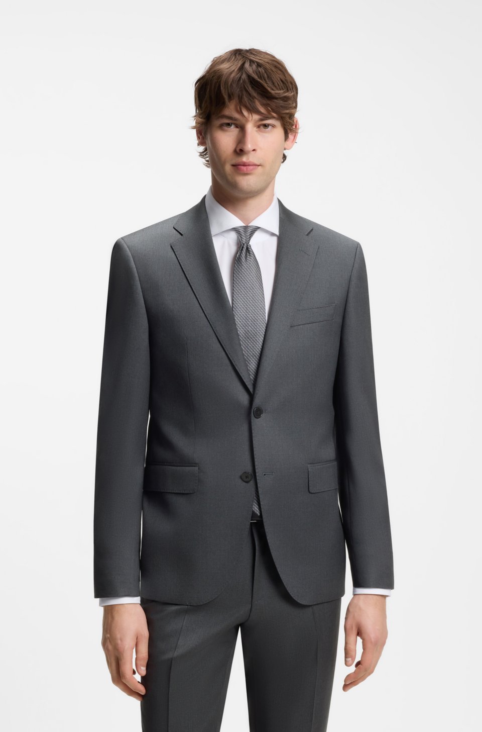 ONE Regular-fit suit jacket in virgin-wool serge