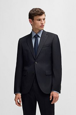 Regular-fit jacket in virgin-wool serge