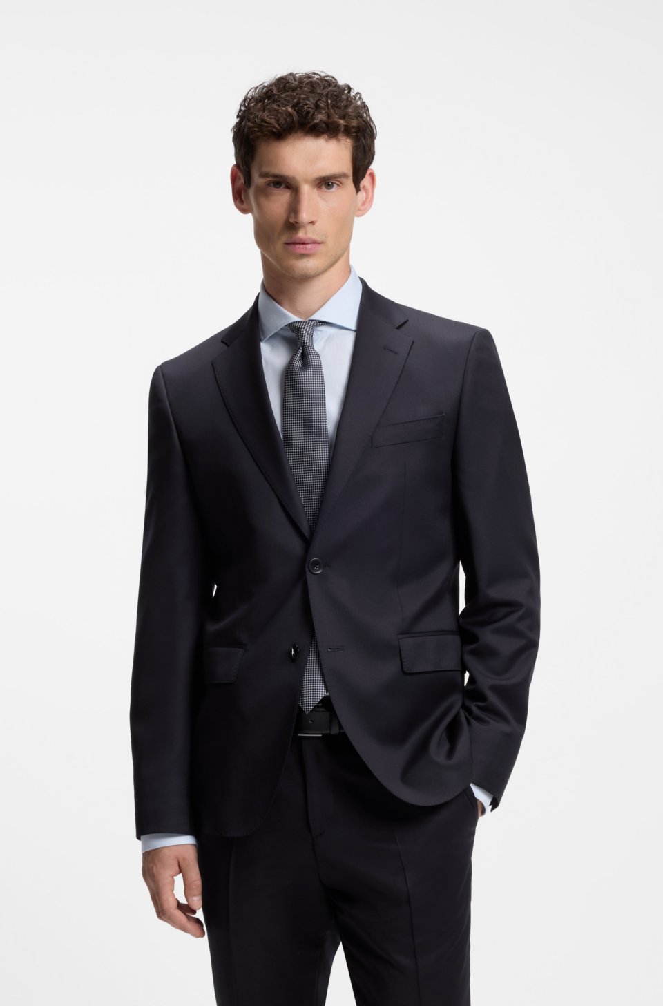 ONE Regular-fit suit jacket in virgin-wool serge