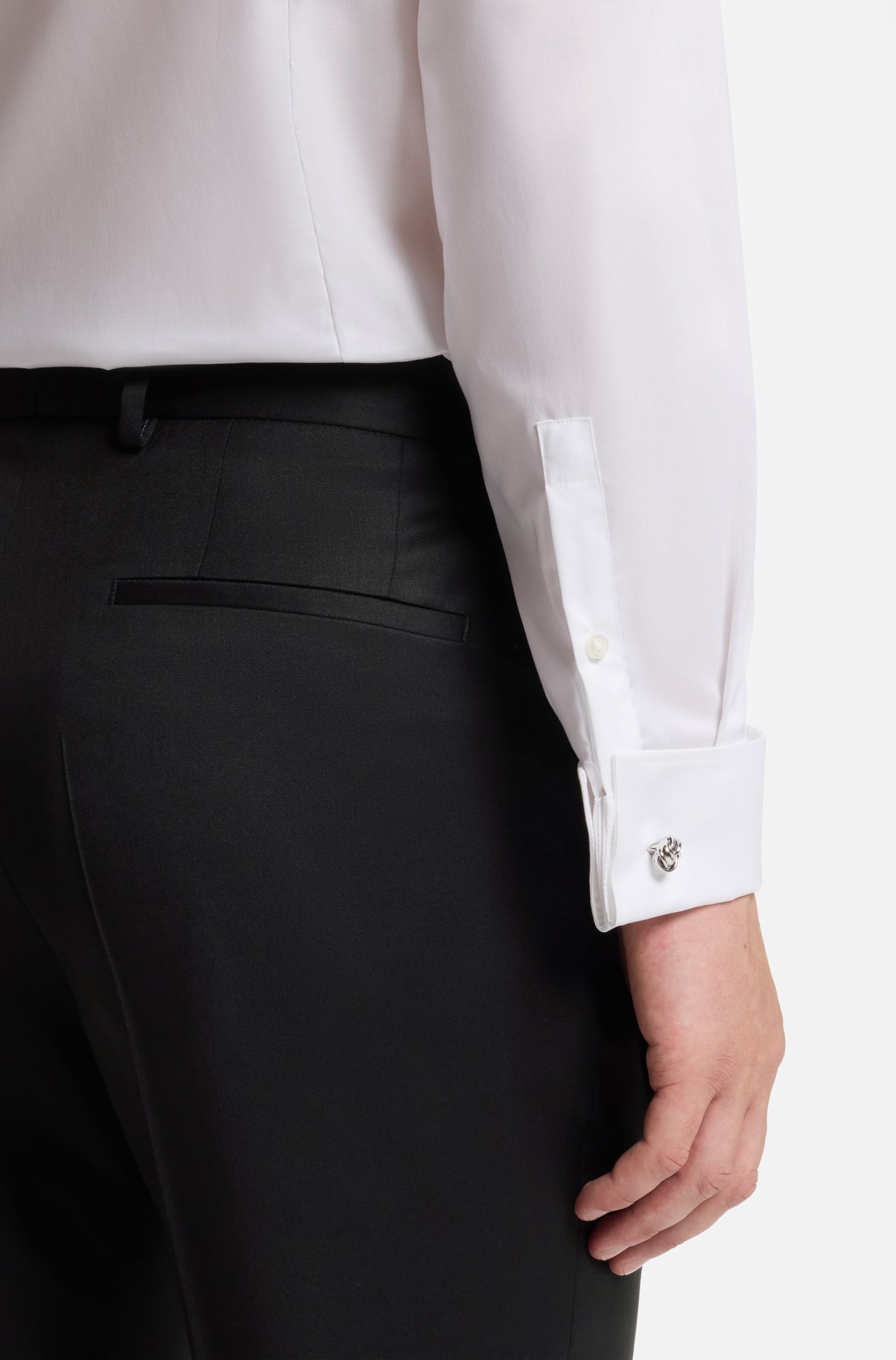 Boss ONE Slim-fit trousers in virgin-wool serge byxor herr – bild 3