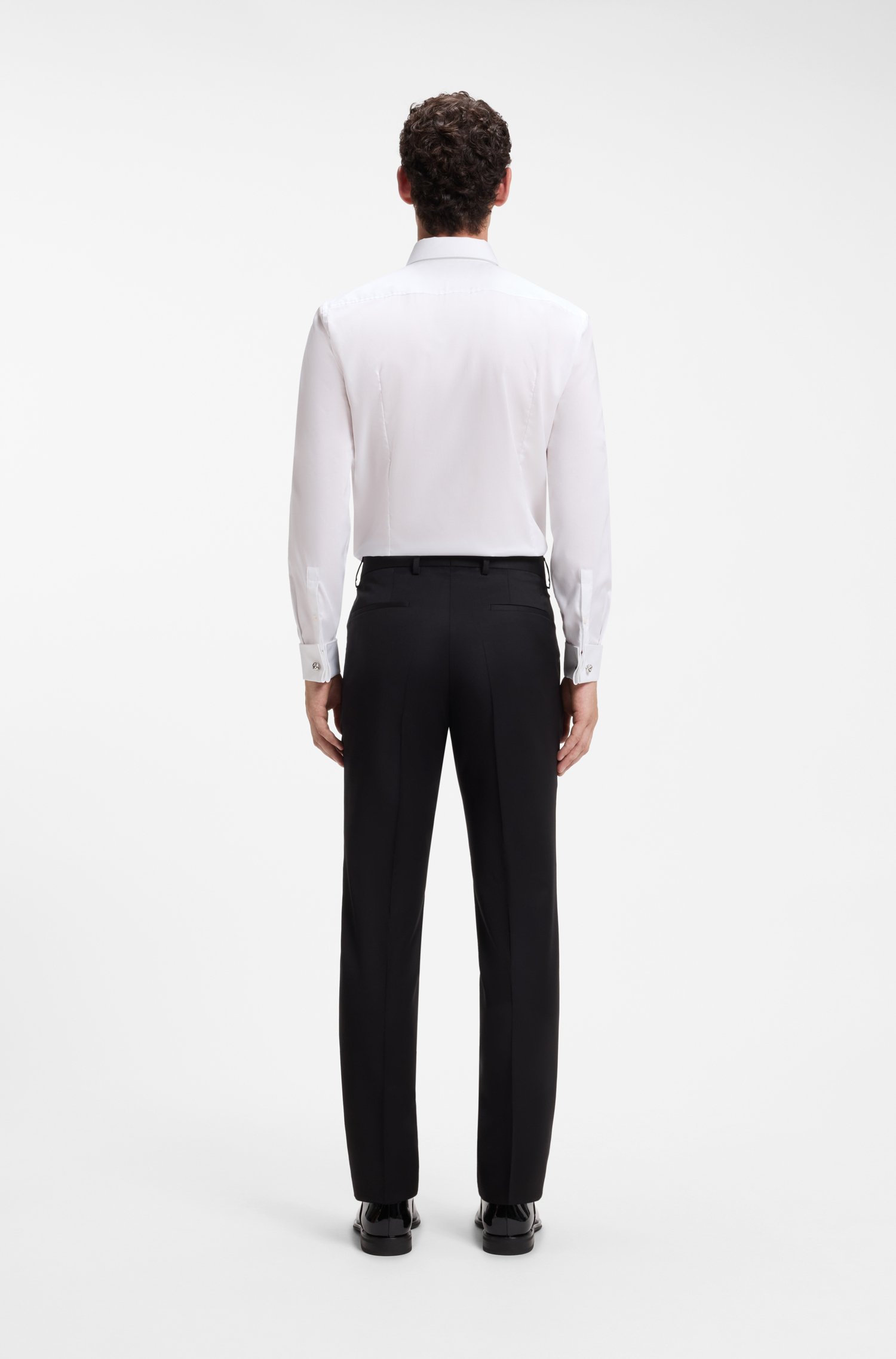 Boss ONE Slim-fit trousers in virgin-wool serge byxor herr – bild 2