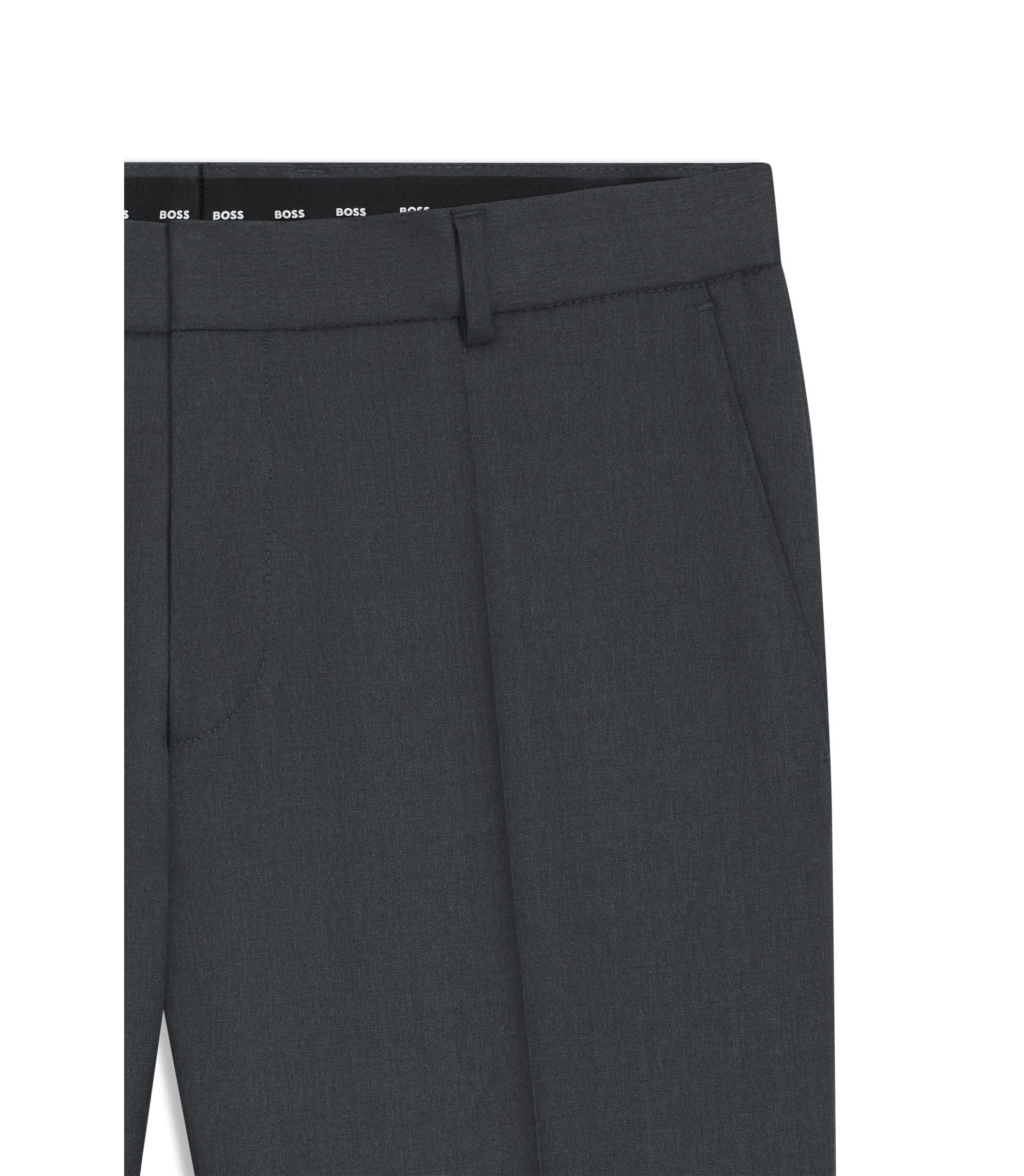 BOSS - スリムフィットパンツ バージンウールサージ - ダークグレー