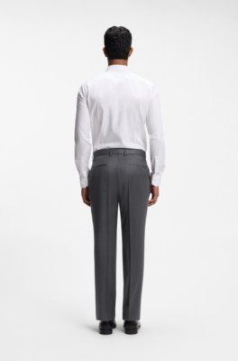 Boss ONE Slim-fit trousers in virgin-wool serge kostymbyxor herr – bild 2
