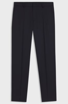 Slim-fit trousers in virgin-wool serge, Dark Blue