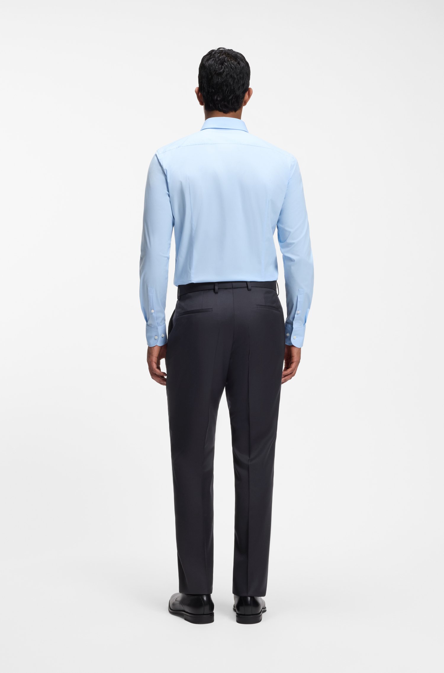 Boss ONE Slim-fit trousers in virgin-wool serge byxor herr – bild 2
