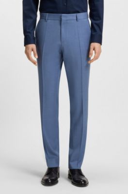 Slim-fit broek van scheerwollen serge, Lichtblauw