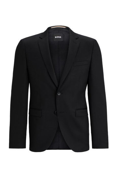 Extra-slim-fit jacket in virgin-wool serge, Black