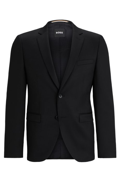 Extra-slim-fit jacket in virgin-wool serge, Black