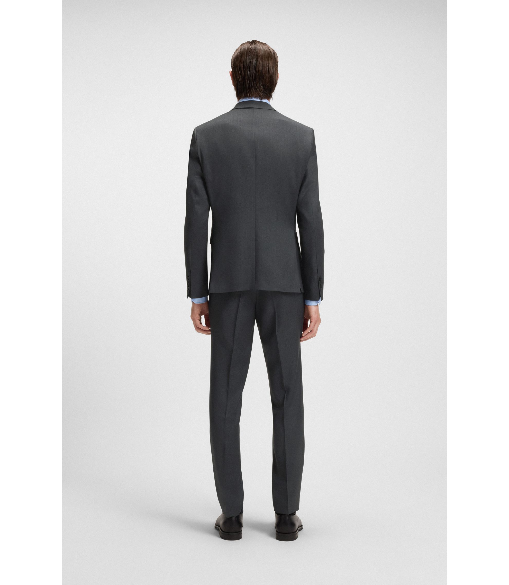 Hugo boss ダークグレー ジャケット ウール BOSS - エクストラスリムフィット スーツジャケット バージンウール