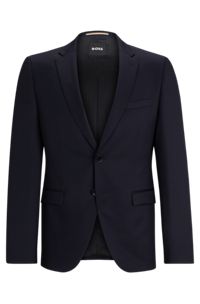Extra-slim-fit jacket in virgin-wool serge, Dark Blue
