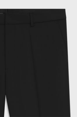 Regular-fit trousers in virgin-wool serge, Black