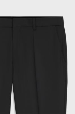 Regular-fit trousers in virgin-wool serge, Black