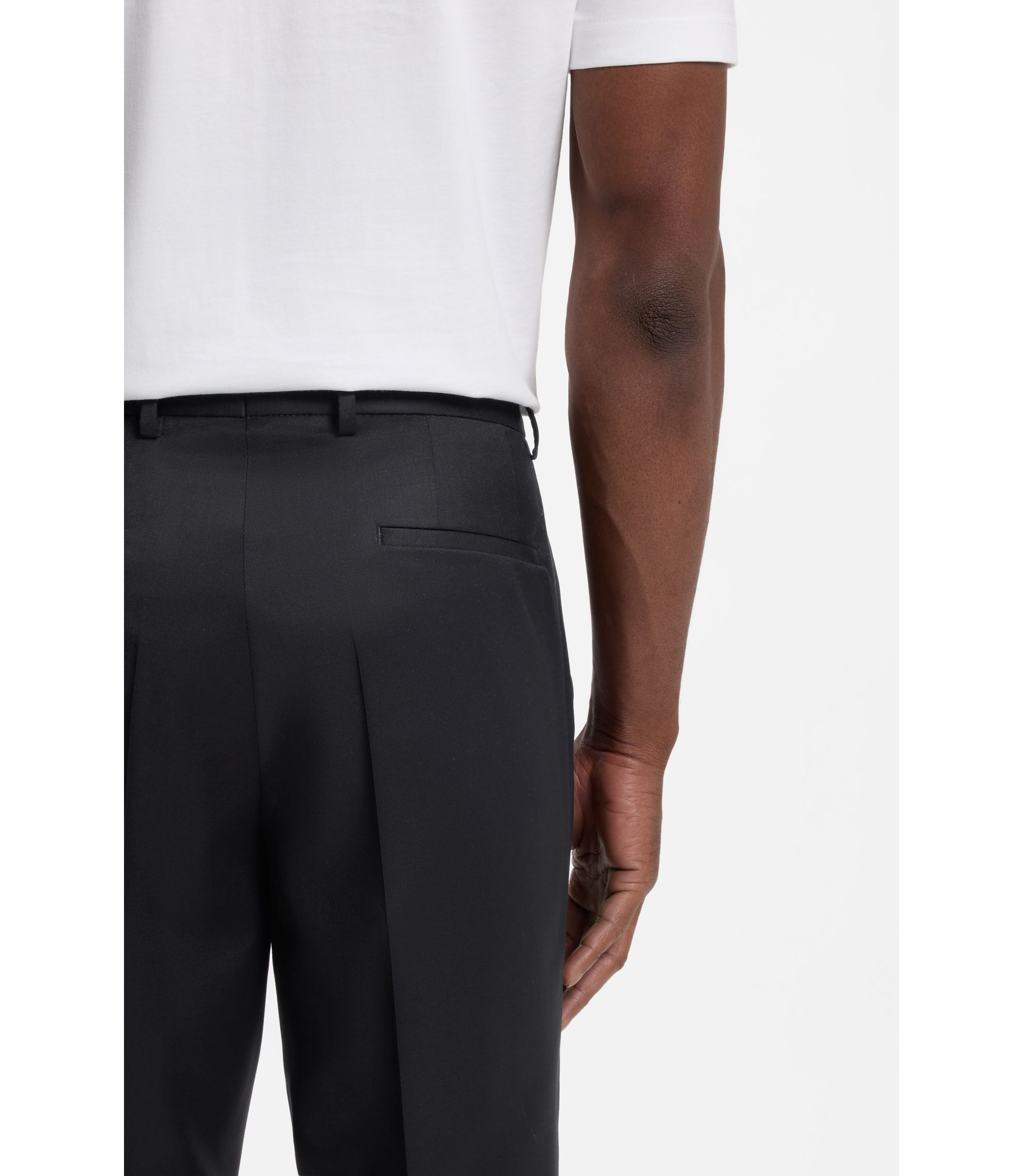 Pantalon Hugo Boss Tuliana - Laine Vierge - Gris à Rayures - Taille 4 - Occasion Très Bon état